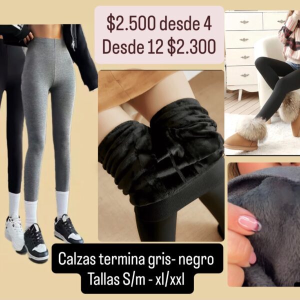 Calza térmica negro-plomo
