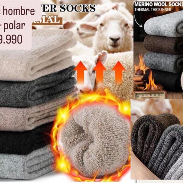 Calceta Hombre lana+polar 12x$9.990