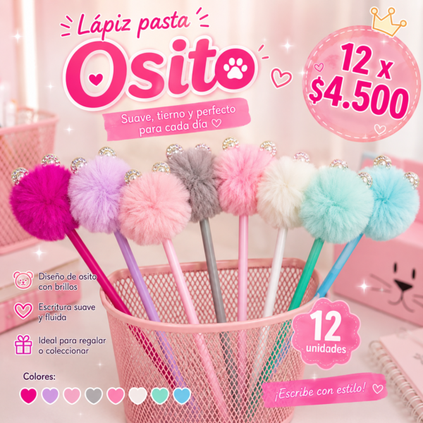Lápiz pasta osito