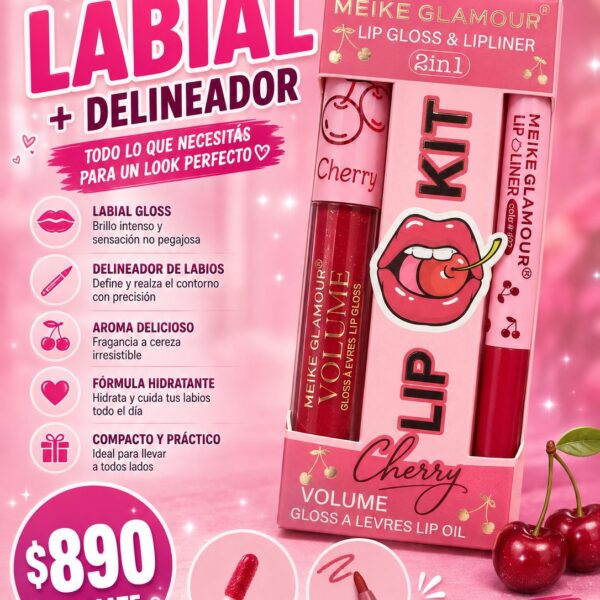 Labial + delineador guinda